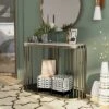 Solstice Glam Entryway Table Antique Brass - HOMES: Inside + Out -HOMES: Inside + Out GUEST bc69a29e 5c18 4ac1 b1d4 f81d27dfa329