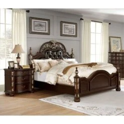 2pc Queen Mullberry Traditional Bedroom Set Brown Cherry/Espresso - HOMES: Inside + Out