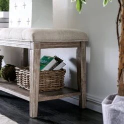 Wixam Tufted Bench Beige/Brown - HOMES: Inside + Out -HOMES: Inside + Out GUEST be87a84a e137 42e6 97ed ece849448e88