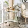 HOMES: Inside + Out Elleria Rectangular Metal Serving Cart Metal/Champagne 2 HOMES: Inside + Out Elleria Rectangular Metal Serving Cart Metal/Champagne -HOMES: Inside + Out GUEST bfd20a28 ac06 4c22 adb4 b8ed44f8e408