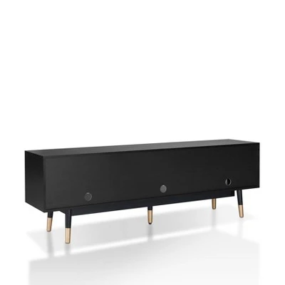 Vanore Mid-Century 3 Drawer TV Stand For TVs Up To 80" Black - HOMES: Inside + Out 9 Vanore Mid-Century 3 Drawer TV Stand For TVs Up To 80" Black - HOMES: Inside + Out - Image 7