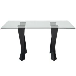 58" Darrah Modern Rectangle Glass Top Dining Table Black/Clear - HOMES: Inside + Out 13 58" Darrah Modern Rectangle Glass Top Dining Table Black/Clear - HOMES: Inside + Out -HOMES: Inside + Out GUEST c3a6937a 70f7 4829 bac2 4064d0c759e7