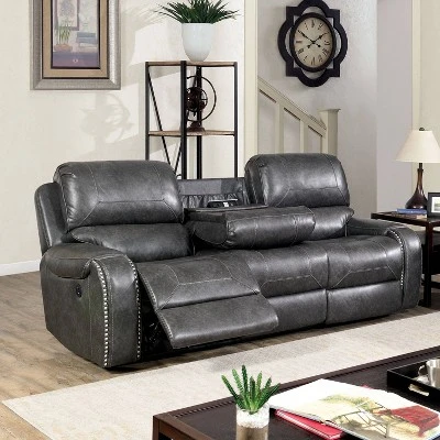 Symons Upholstered Recliner Sofa Gray - HOMES: Inside + Out 3 Symons Upholstered Recliner Sofa Gray - HOMES: Inside + Out