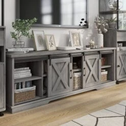 3pc Clander TV Stand And Bookcase Tower Set Vintage Gray Oak - HOMES: Inside + Out -HOMES: Inside + Out GUEST c715406d faf2 46f2 b94d e00a459ba27b