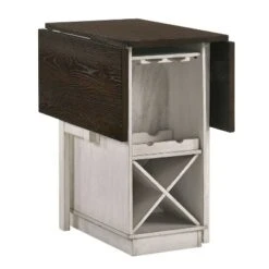 5pc Holmseth Drop Leaf Counter Height Dining Set With Wine Rack Dark Walnut/Antique White - HOMES: Inside + Out -HOMES: Inside + Out GUEST c79b02e3 48a5 4cba ad54 f88ca62df04e