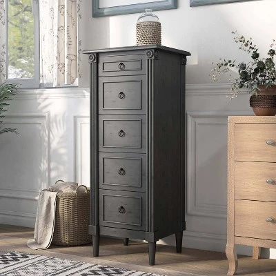 Latimer Traditional 5 Drawer Slim Chest - HOMES: Inside + Out 3 Latimer Traditional 5 Drawer Slim Chest - HOMES: Inside + Out