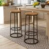 Set Of 2 33" Pilat Barstools With Wood Seat Warm Oak - HOMES: Inside + Out -HOMES: Inside + Out GUEST ca5eacfb 99e6 4088 ad13 32f5d1d0d47d