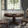 Gibeon Elegant Carved Pedestal Round Dining Table Brown - HOMES: Inside + Out