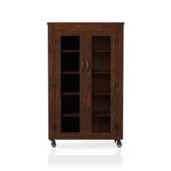 Mayab Industrial 5 Shelves Mobile Cabinet Vintage Walnut - HOMES: Inside + Out -HOMES: Inside + Out GUEST caf2359c be51 4a9e ac88 c507d4c3f9be