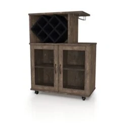 Morse Farmhouse Mobile Wine Cabinet Reclaimed Oak - HOMES: Inside + Out -HOMES: Inside + Out GUEST cbd7d6b2 09e1 4107 b4d6 1e94b4a3e460