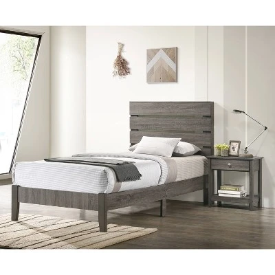 Derries Slatted Platform Bed Gray - HOMES: Inside + Out 4 Derries Slatted Platform Bed Gray - HOMES: Inside + Out - Image 2