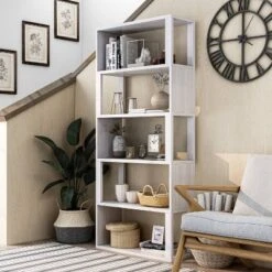 70.5" Montalva 5 Shelf Bookcase White Oak - HOMES: Inside + Out -HOMES: Inside + Out GUEST cc17e4de 17d3 47b8 8da4 a1b10330605a