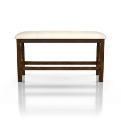 Foret Padded Counter Height Bench Rustic Oak/Beige - HOMES: Inside + Out -HOMES: Inside + Out GUEST d02ce6a5 2fd0 4055 aa62 b4565bc28a0b