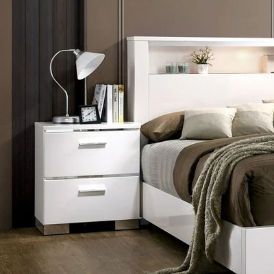 April 2 Drawer Nightstand White - HOMES: Inside + Out 3 April 2 Drawer Nightstand White - HOMES: Inside + Out