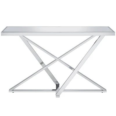 Drubeck Mirrored Rectangle Sofa Table Chrome - HOMES: Inside + Out 6 Drubeck Mirrored Rectangle Sofa Table Chrome - HOMES: Inside + Out - Image 4
