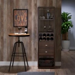 Iohomes Sierri Contemporary Wine Cabinet Dark Walnut - HOMES: Inside + Out -HOMES: Inside + Out GUEST d162f97a 74b4 41b1 917b b36ed2015e14
