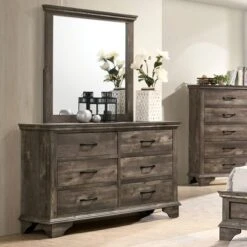2pc Jacobia 6 Drawer Dresser And Mirror Set Gray - HOMES: Inside + Out