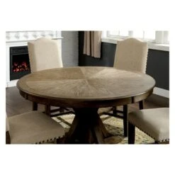 Iohomes Jellison Transitional Round Dining Table Light Oak - HOMES: Inside + Out -HOMES: Inside + Out GUEST d31f301f 0696 4c10 b77e 1a5545b3662d