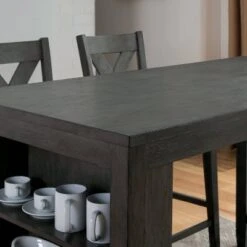 60" Larkridge Built-In Shelves Counter Height Table Gray - HOMES: Inside + Out -HOMES: Inside + Out GUEST d3995435 4355 4e00 96fe ce7bb2010f2d