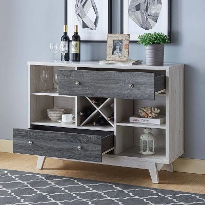 Abrama 2 Drawer Buffet White Oak/Distressed Gray - HOMES: Inside + Out 7 Abrama 2 Drawer Buffet White Oak/Distressed Gray - HOMES: Inside + Out - Image 5