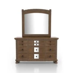 2pc Lellen Dresser And Mirror Set Rustic Natural Tone - HOMES: Inside + Out -HOMES: Inside + Out GUEST d522efa9 9b01 4859 849e fdbbc5a8d849