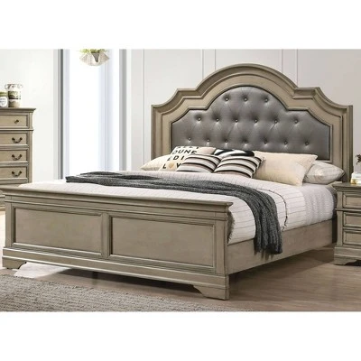 3pc Kritan Bed With 2 Nightstands Antique Warm Gray - HOMES: Inside + Out 9 3pc Kritan Bed With 2 Nightstands Antique Warm Gray - HOMES: Inside + Out - Image 7