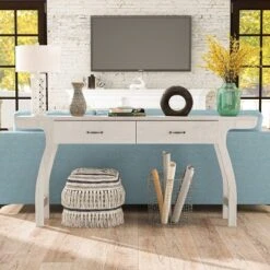 Haun 2 Drawer Console Table White Oak - HOMES: Inside + Out -HOMES: Inside + Out GUEST d951167b 4f58 4c98 b690 6f87bcf6aade