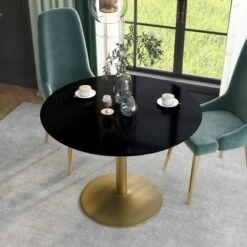 Koldfield Steel Base Round Dining Table - HOMES: Inside + Out -HOMES: Inside + Out GUEST da1ebfd4 165f 4f79 b97e 686e257c18e4