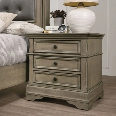 3pc Kritan Bed With 2 Nightstands Antique Warm Gray - HOMES: Inside + Out 7 3pc Kritan Bed With 2 Nightstands Antique Warm Gray - HOMES: Inside + Out - Image 5