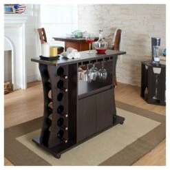 Claren Curved Standing Wine Rack Wood/Espresso - HOMES: Inside + Out -HOMES: Inside + Out GUEST dcaaffa0 c555 4959 a5b5 f966d0ac7527