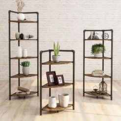 63.75" Beeme 5 Tier Corner Bookshelf Sand Black/Light Pure Copper - HOMES: Inside + Out 7 63.75" Beeme 5 Tier Corner Bookshelf Sand Black/Light Pure Copper - HOMES: Inside + Out -HOMES: Inside + Out GUEST dcace858 e2b7 4733 9390 5becae0f0e0a