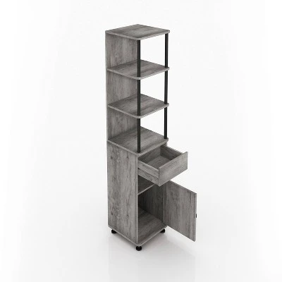 72.3" Clander Multiple Storage Bookcase Vintage Gray Oak - HOMES: Inside + Out 7 72.3" Clander Multiple Storage Bookcase Vintage Gray Oak - HOMES: Inside + Out - Image 5