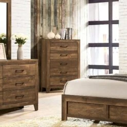 3pc Queen Quail Transitional Bedroom Set Rustic Light Walnut - HOMES: Inside + Out -HOMES: Inside + Out GUEST ddb302f7 9536 45e3 9467 03da7e64faba