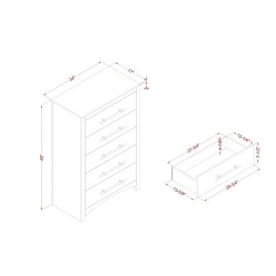 Melonnes 5 Drawer Chest Walnut - HOMES: Inside + Out 9 Melonnes 5 Drawer Chest Walnut - HOMES: Inside + Out - Image 7