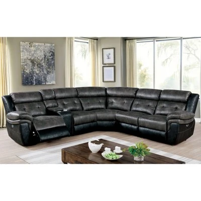 Van Wyk Power Recliner Sectional Gray/Black - HOMES: Inside + Out 3 Van Wyk Power Recliner Sectional Gray/Black - HOMES: Inside + Out