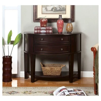 Julie Curved 2 Drawer Side Table Brown - HOMES: Inside + Out 3 Julie Curved 2 Drawer Side Table Brown - HOMES: Inside + Out
