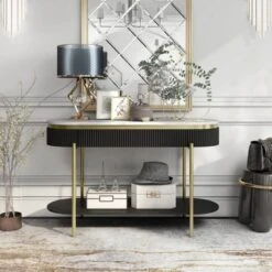 Cartehena Faux Marble Sofa Table With Drawer - HOMES: Inside + Out -HOMES: Inside + Out GUEST e4388741 9820 4293 be22 248362eca1ad