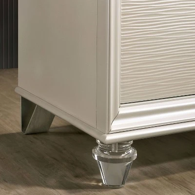 Fosset 6 Drawer Acrylic Legs Dresser Pearl White - HOMES: Inside + Out 4 Fosset 6 Drawer Acrylic Legs Dresser Pearl White - HOMES: Inside + Out - Image 2