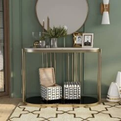 Solstice Glam Entryway Table Antique Brass - HOMES: Inside + Out -HOMES: Inside + Out GUEST e600d520 6b2e 4193 8aff 25396eb68421
