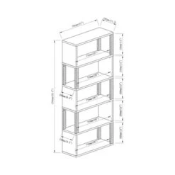 70.5" Montalva 5 Shelf Bookcase White Oak - HOMES: Inside + Out -HOMES: Inside + Out GUEST e73ed070 a1fd 4cfd 9394 8c925de56e26