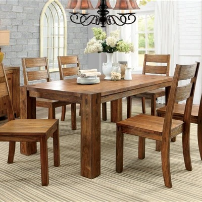 Arsenio Sturdy Wooden Dining Table Dark Oak - HOMES: Inside + Out 3 Arsenio Sturdy Wooden Dining Table Dark Oak - HOMES: Inside + Out