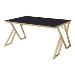 Jalama Glam Glass Top Gold Frame Dining Table - HOMES: Inside + Out -HOMES: Inside + Out GUEST eb530977 b7c6 4c3f 9e42 7e4bd3cef9d1