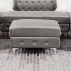 Elmhurst Glam Deep Button Tufted Ottoman - HOMES: Inside + Out