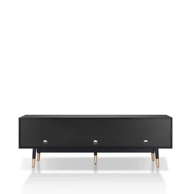Vanore Mid-Century 3 Drawer TV Stand For TVs Up To 80" Black - HOMES: Inside + Out 10 Vanore Mid-Century 3 Drawer TV Stand For TVs Up To 80" Black - HOMES: Inside + Out - Image 8