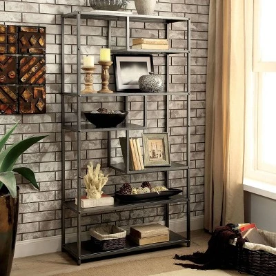 69" Dustin 6 Shelf Bookcase Dark Gray - HOMES: Inside + Out 3 69" Dustin 6 Shelf Bookcase Dark Gray - HOMES: Inside + Out
