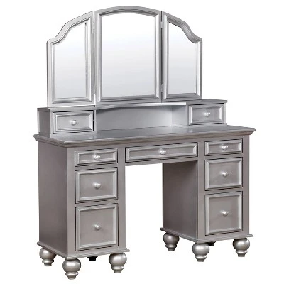 3pc Branson 9 Drawer Transitional Vanity Table Set - HOMES: Inside + Out 6 3pc Branson 9 Drawer Transitional Vanity Table Set - HOMES: Inside + Out - Image 4