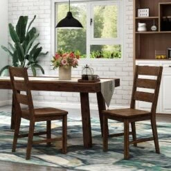 Set Of 2 Kopec Industrial Side Chairs Walnut - HOMES: Inside + Out