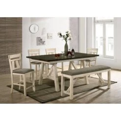 60" Altamont Padded Seat Counter Height Bench Ivory/Gray - HOMES: Inside + Out -HOMES: Inside + Out GUEST f15cb7b4 406f 4458 8d42 31bd626902e9