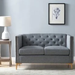 Gasper Tufted Upholstered Loveseat Light Gray - HOMES: Inside + Out 10 Gasper Tufted Upholstered Loveseat Light Gray - HOMES: Inside + Out -HOMES: Inside + Out GUEST f1c2758c 7033 4e4b be39 e2b83761ec9b