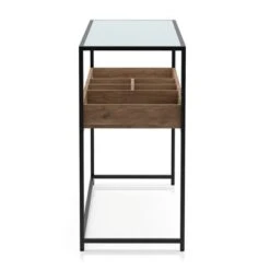 Reattie Glass Top Entryway Table Brown/Matte Black - HOMES: Inside + Out 10 Reattie Glass Top Entryway Table Brown/Matte Black - HOMES: Inside + Out -HOMES: Inside + Out GUEST f73653f1 4449 4650 8fa3 bc7e17d5c05b